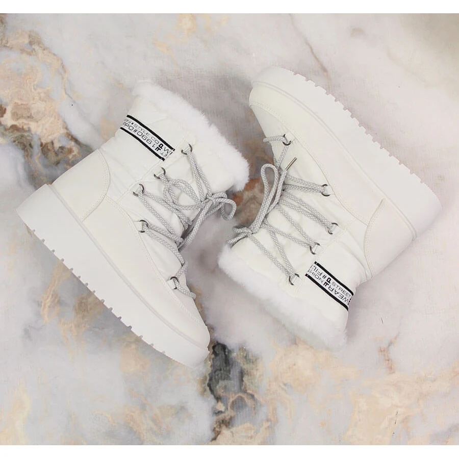 Bottes De Neige Chaudes Pour Femmes à Lacets Filippo Blanches – Image 6