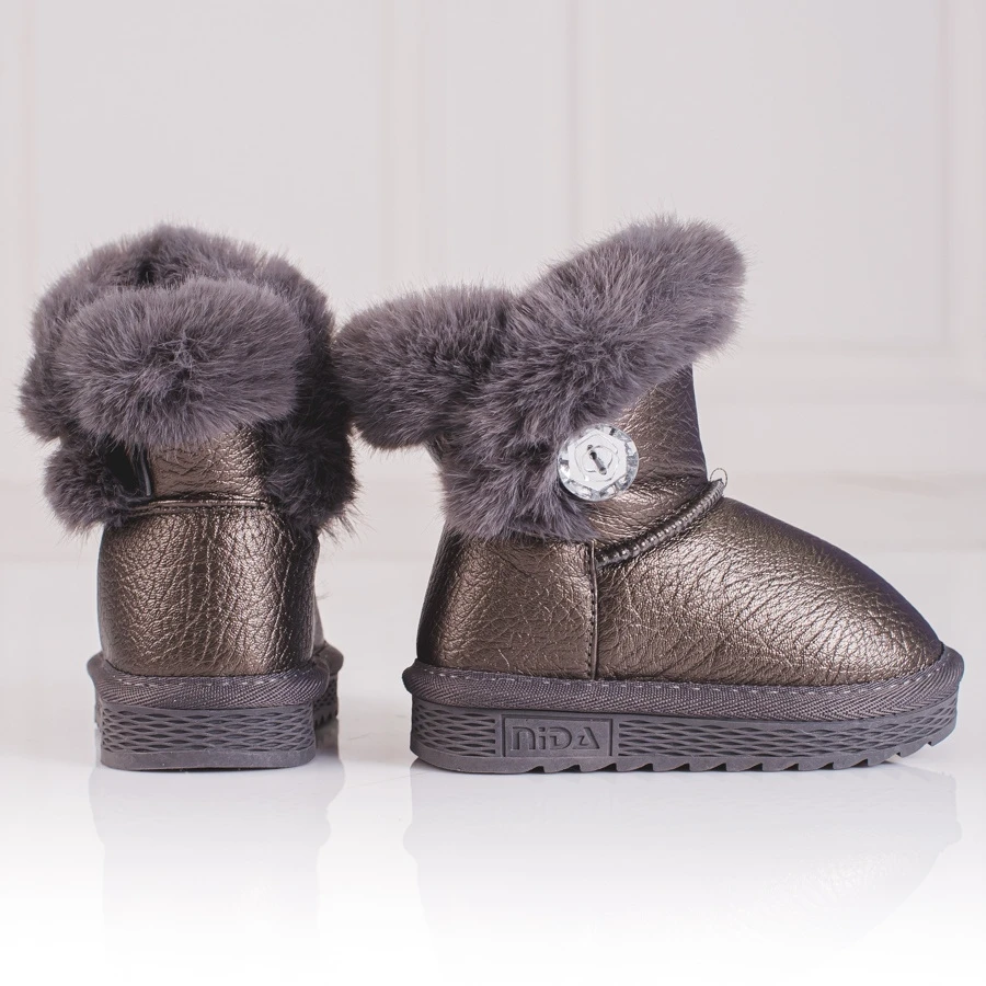 Bottes De Neige Chaudes Pour Filles Avec Fourrure Shelovet Marron Brun – Image 2