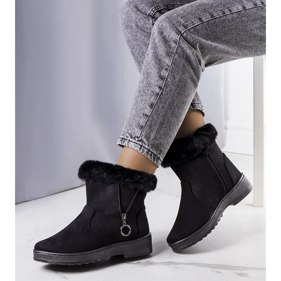 Bottes De Neige Doublées Noires Avec Une Fermeture éclair Katalina Le Noir – Image 2