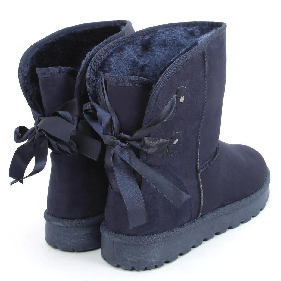 Bottes De Neige Emusy Avec Nœuds Stella Blue Bleu Marin – Image 2