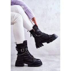 Bottes De Neige Femme Avec Chaîne GOE KK2N4018 Noir Le Noir
