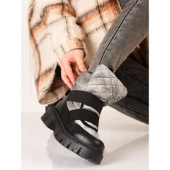 Bottes De Neige Femme Shelovet Argent Noir Le Noir