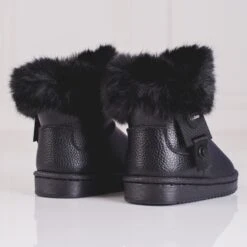 Bottes De Neige Fille Noires Avec Fourrure Shelovet