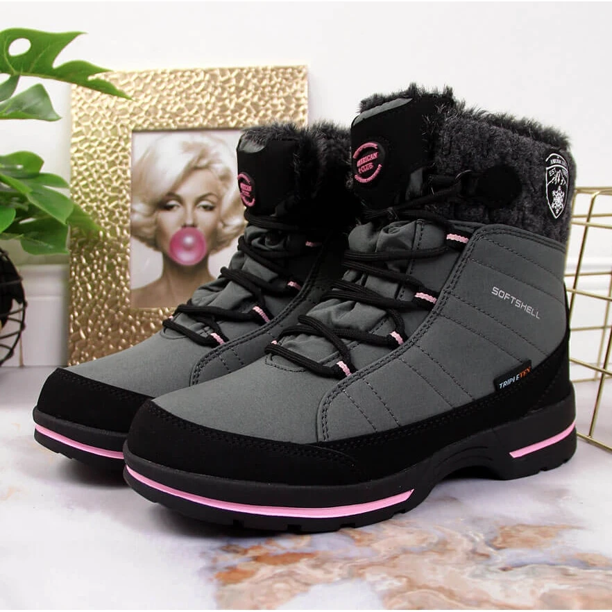 Bottes De Neige Imperméables Grises Pour Filles American Club – Image 2