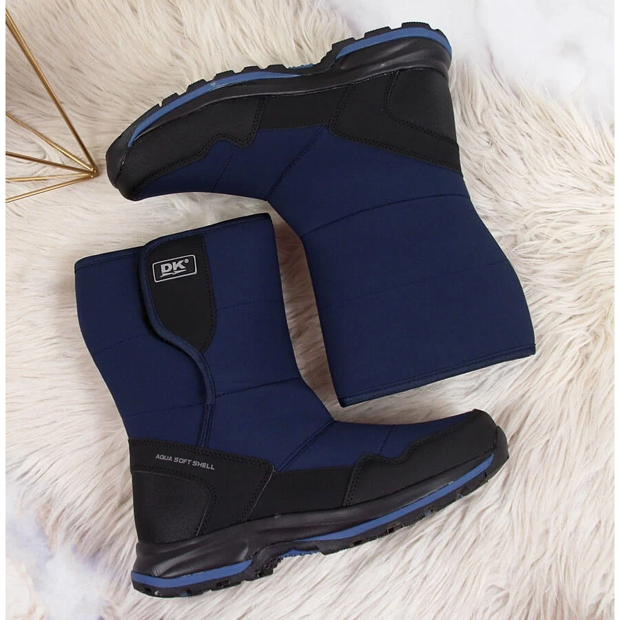 Bottes De Neige Imperméables Pour Femmes Avec Velcro Bleu Marine DK – Image 3