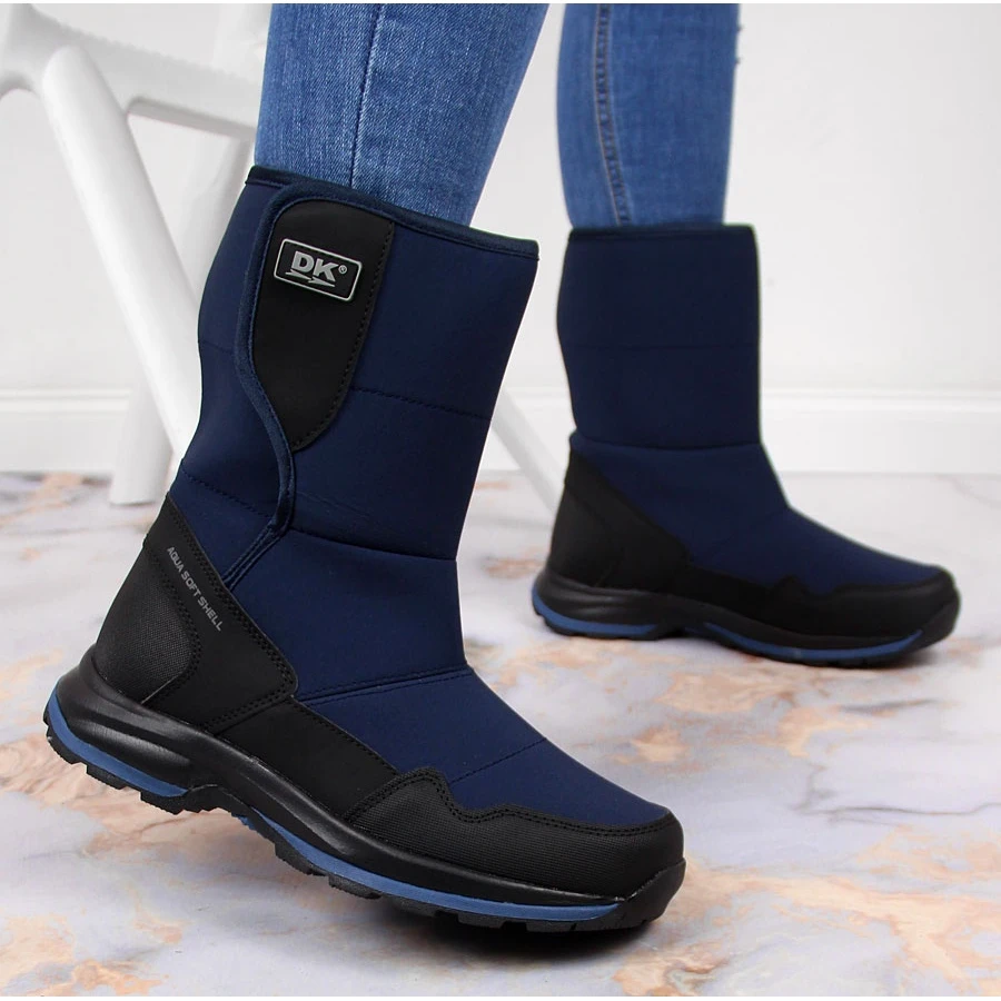 Bottes De Neige Imperméables Pour Femmes Avec Velcro Bleu Marine DK – Image 5
