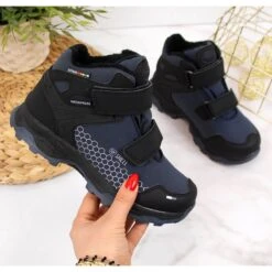 Bottes De Neige Imperméables Velcro American Club Jr AM851B Bleu Marin