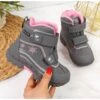 Bottes De Neige Imperméables Velcro American Club Jr AM852B Gris