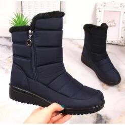 Bottes De Neige Isolées Bleu Marine Pour Femme NEWS EVE377B
