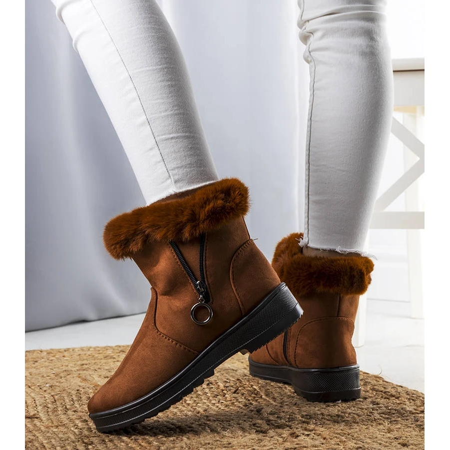 Bottes De Neige Isolées Camel Avec Une Fermeture éclair Katalina Brun – Image 2