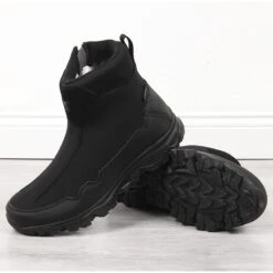 Bottes De Neige Isolées Imperméables Pour Hommes Noir DK Le Noir