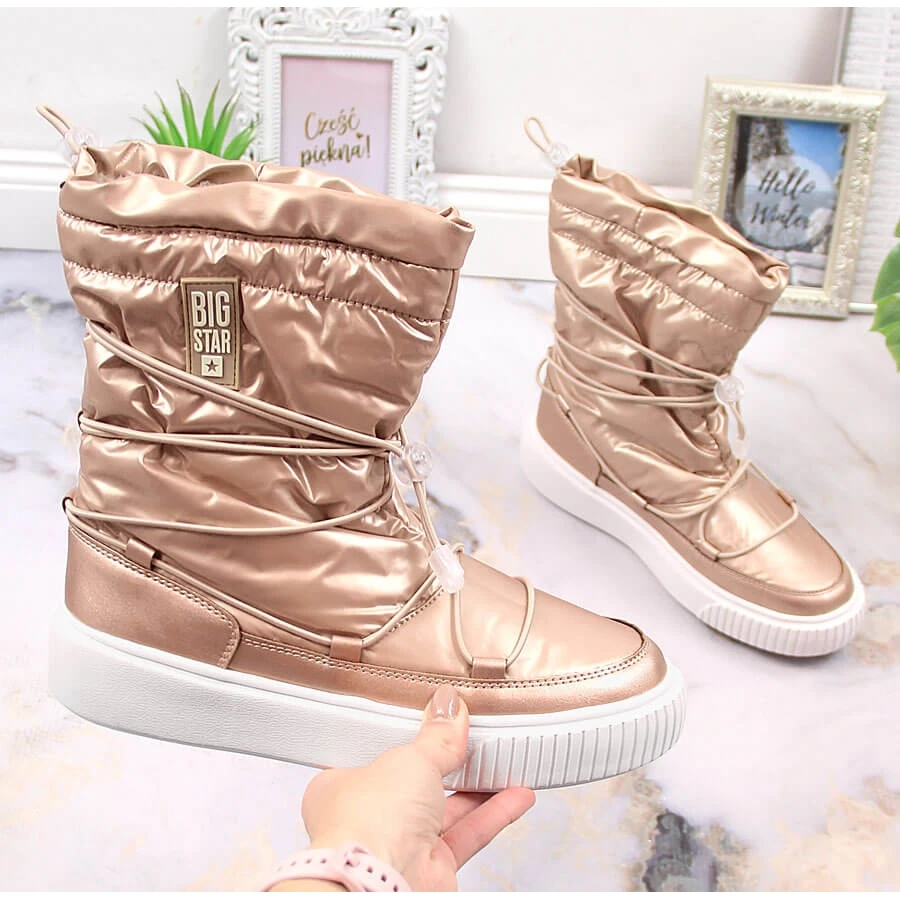 Bottes De Neige Métallisées, Isolées Dorées Big Star KK274194 D'or – Image 4