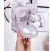Bottes De Neige Pour Enfants Avec Fourrure Avec Oreilles Silver Bunny Argent