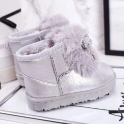 Bottes De Neige Pour Enfants Avec Fourrure Silver Aurora Argent