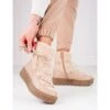 Bottes De Neige Pour Femmes Sur La Plate-forme Beige Shelovet