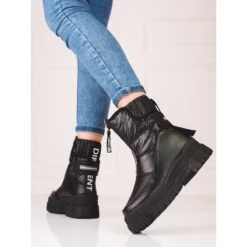 Bottes De Neige Pour Femmes Sur La Plate-forme Noire Vinceza Le Noir