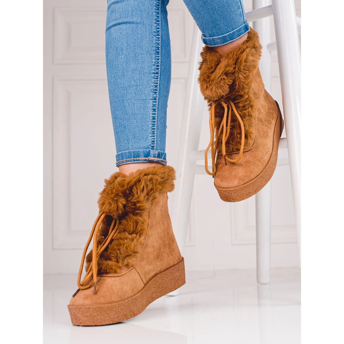 Bottes De Neige Pour Femmes Sur La Plate-forme Shelovet Brun