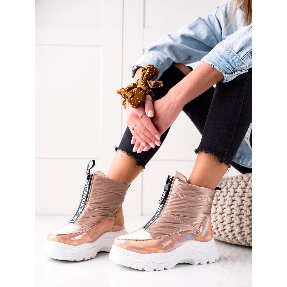 Bottes De Neige Sur La Plateforme VINCEZA D'or