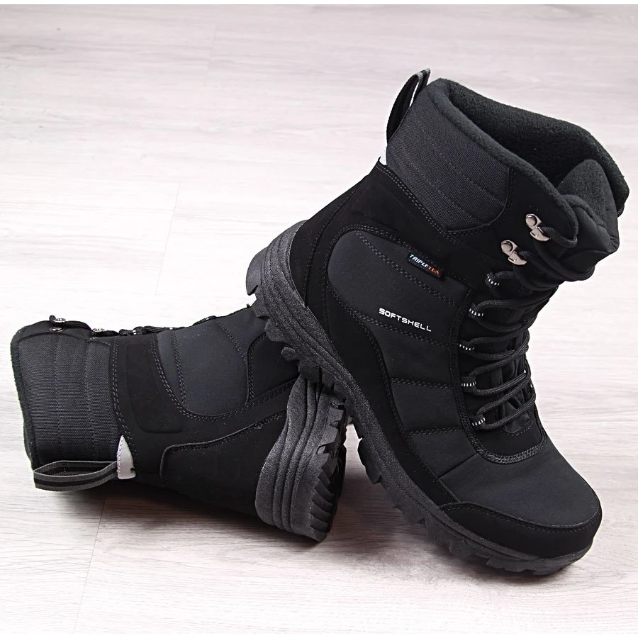 Bottes De Neige Trekking Imperméables Noires American Club Le Noir