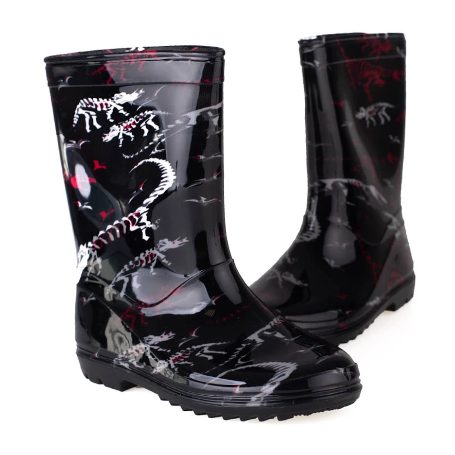 Bottes De Pluie Garçon Grand Avec Motif Shelovet Noir Le Noir