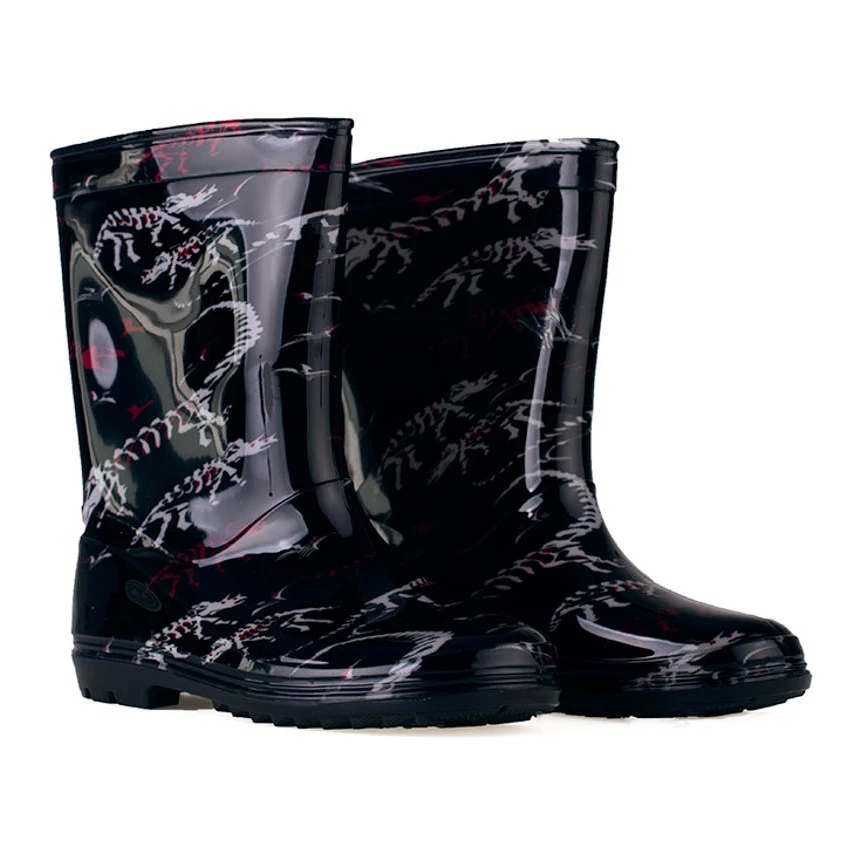 Bottes De Pluie Garçon Grand Avec Motif Shelovet Noir Le Noir – Image 2