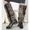 Bottes De Pluie Grises Avec Fourrure Melgar Brun