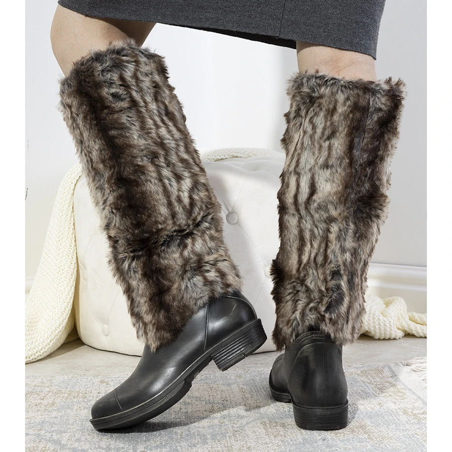 Bottes De Pluie Grises Avec Fourrure Melgar Brun