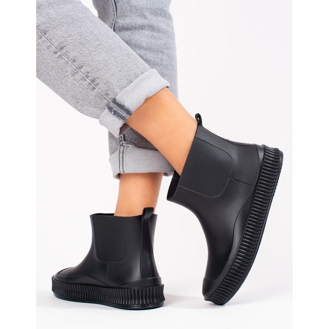 Bottes De Pluie Noires Shelovet Pour Femmes Le Noir – Image 2