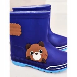 Bottes De Pluie Pour Enfants Avec Un Ours En Peluche Bleu Marin