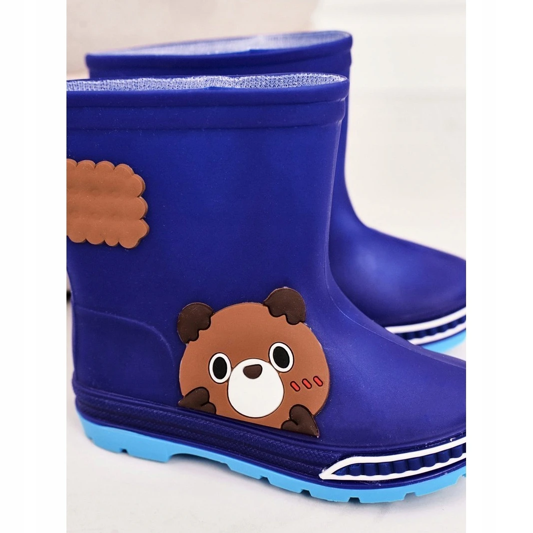 Bottes De Pluie Pour Enfants Avec Un Ours En Peluche Bleu Marin