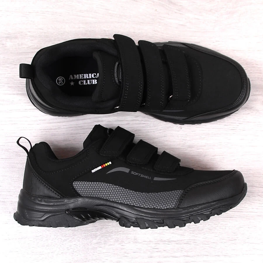 Bottes De Randonnée Imperméables à Velcro American Club Noires Le Noir – Image 3