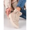 Bottes De Randonnée Pour Femmes Avec Peau De Mouton Shelovet Beige