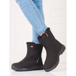 Bottes De Trekking Hautes Pour Femmes DK, Isolées Avec De La Fourrure Le Noir