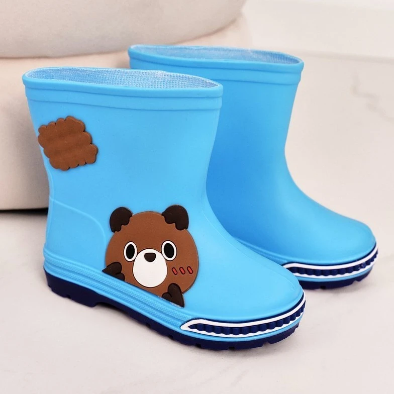 Bottes En Caoutchouc Enfant Avec Ours En Peluche Bleu Clair – Image 2