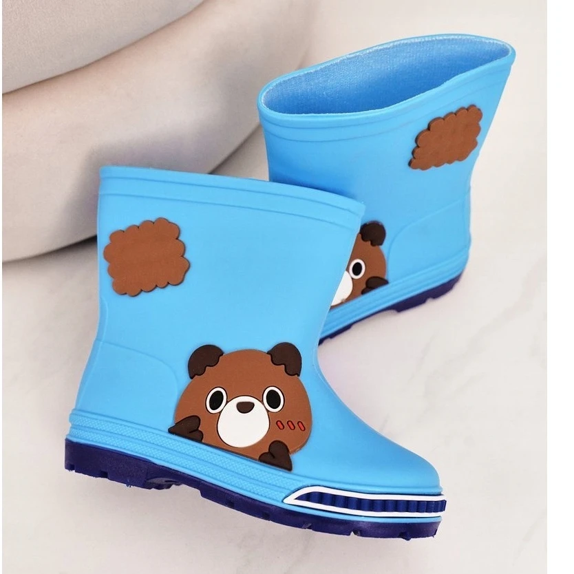 Bottes En Caoutchouc Enfant Avec Ours En Peluche Bleu Clair – Image 4