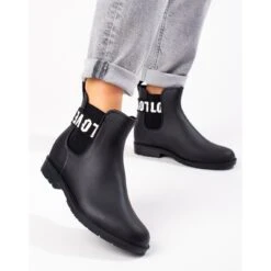 Bottes En Caoutchouc Shelovet Noires Pour Femmes Le Noir