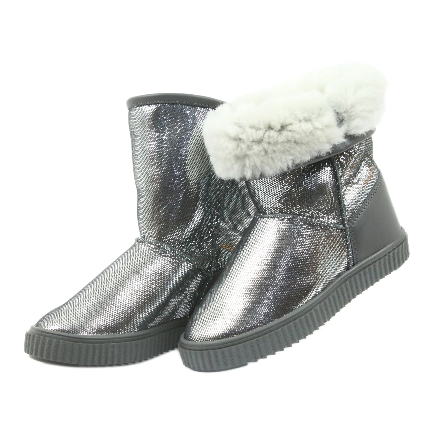 Bottes En Cuir Bartek 477750 Laine Naturelle Argent Gris – Image 5
