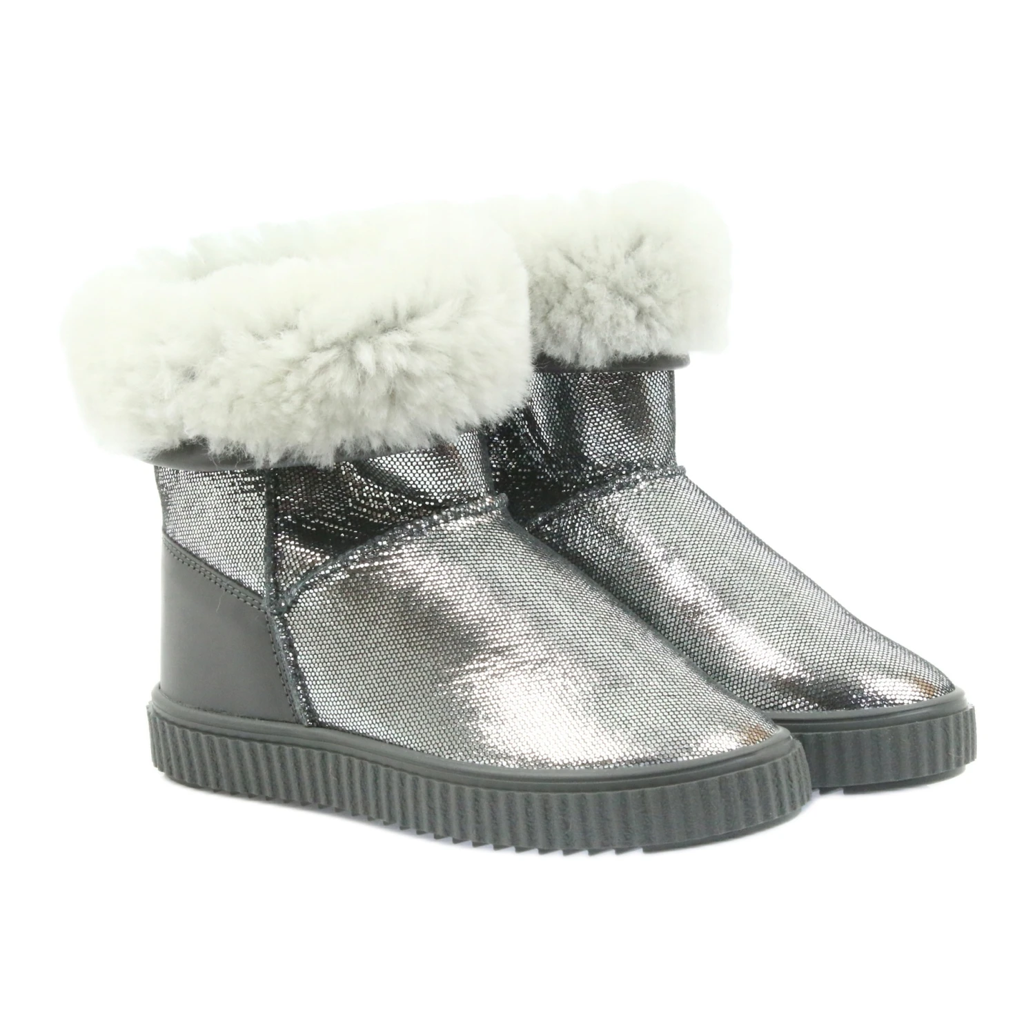 Bottes En Cuir Bartek 477750 Laine Naturelle Argent Gris – Image 6