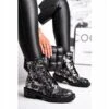 Bottes Femme Cuir Maciejka Fleurs 04869-38 Le Noir Multicolore