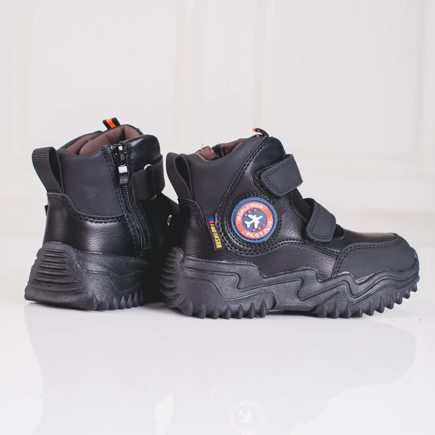 Bottes Hautes Pour Garçons Avec Velcro Shelovet Noir Le Noir