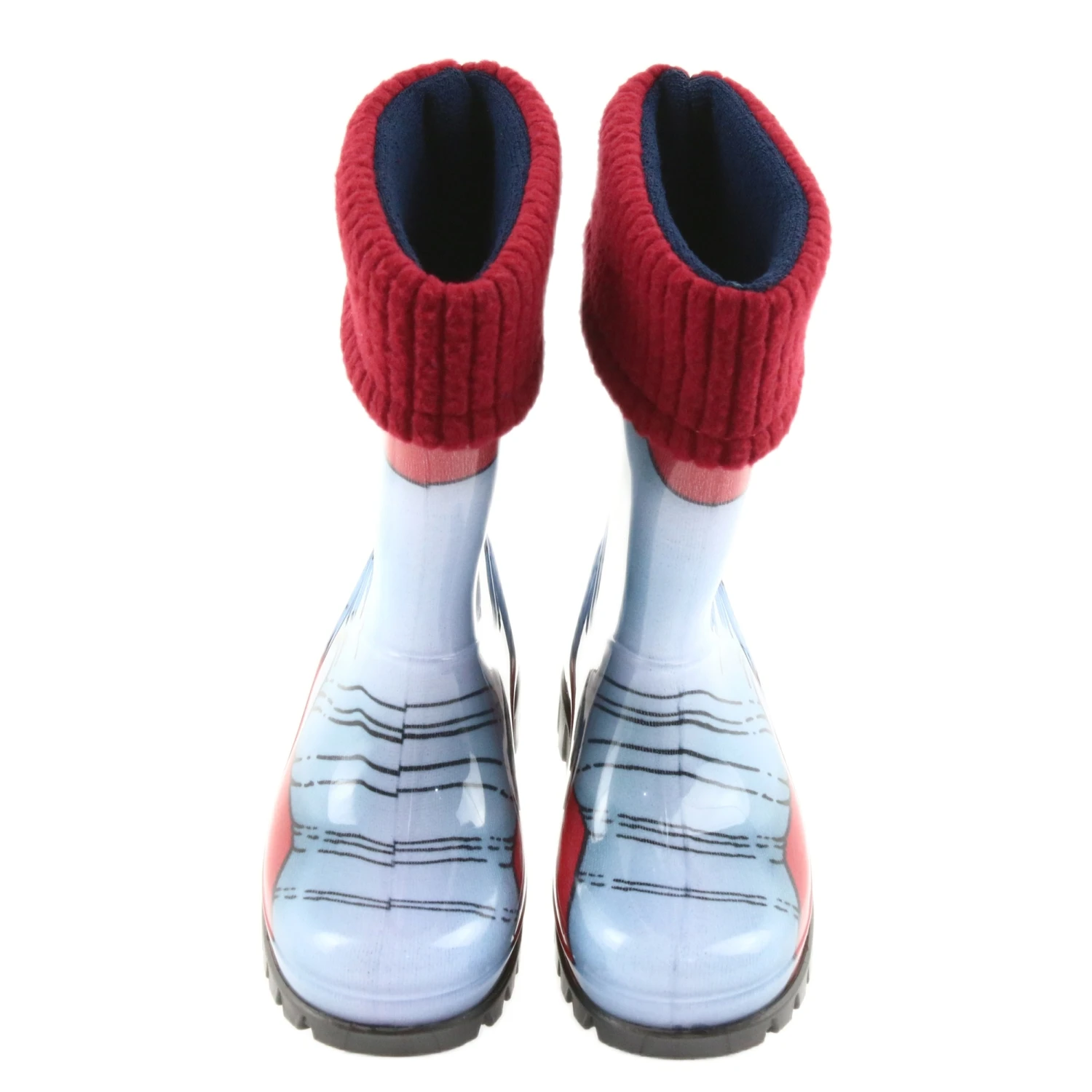 Bottes Pour Enfants Demar, Bottes De Pluie Avec Une Chaussette Chaude Le Noir Rouge Bleu Gris – Image 3
