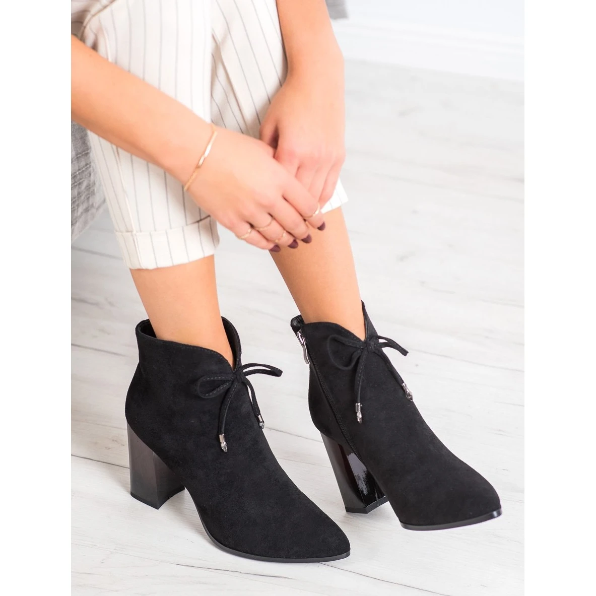 Bottes Pour Femmes Shelovet Sur Un Poteau Haut Le Noir – Image 4