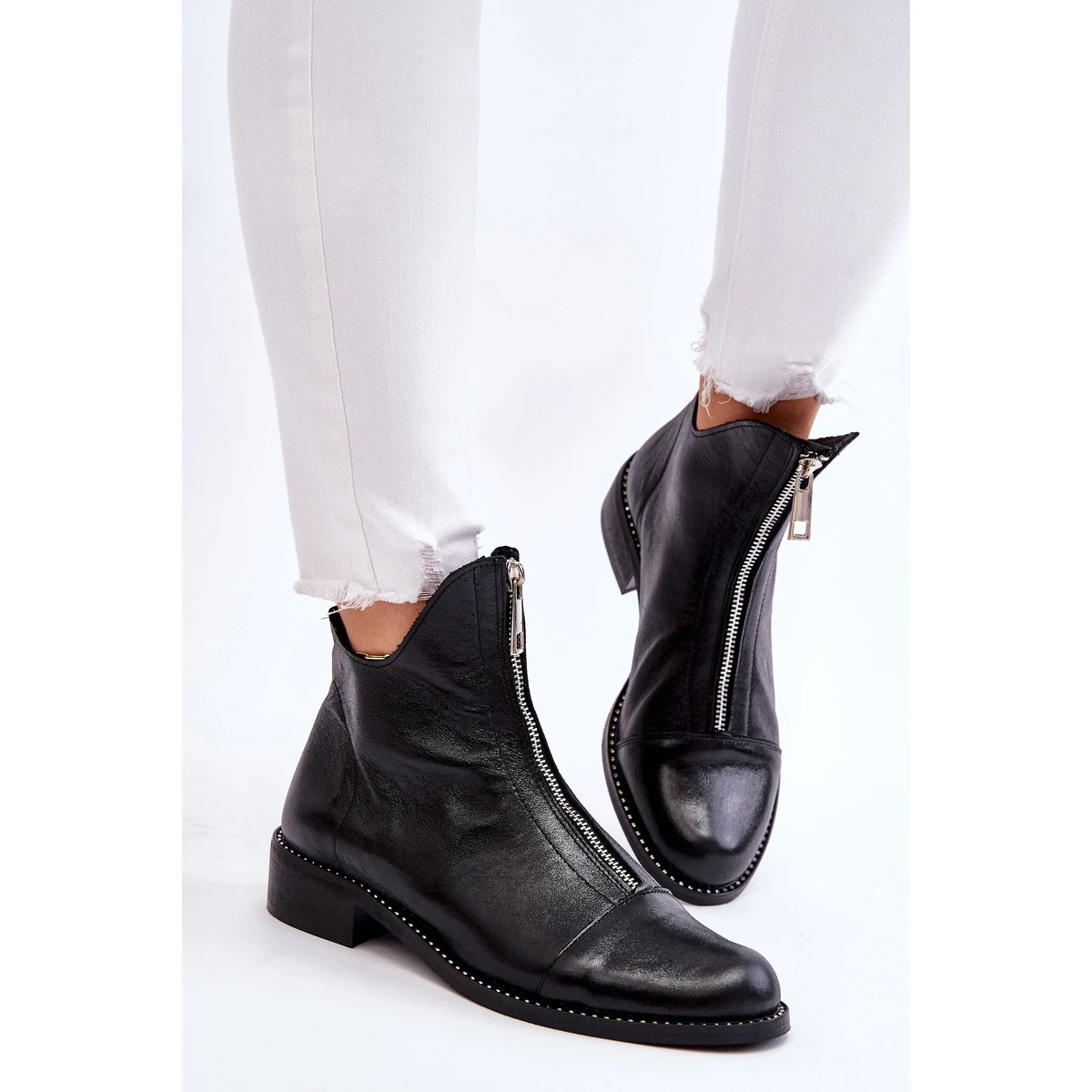 Bottes Zippées En Cuir Nicole 2785/037 Noir Le Noir – Image 3