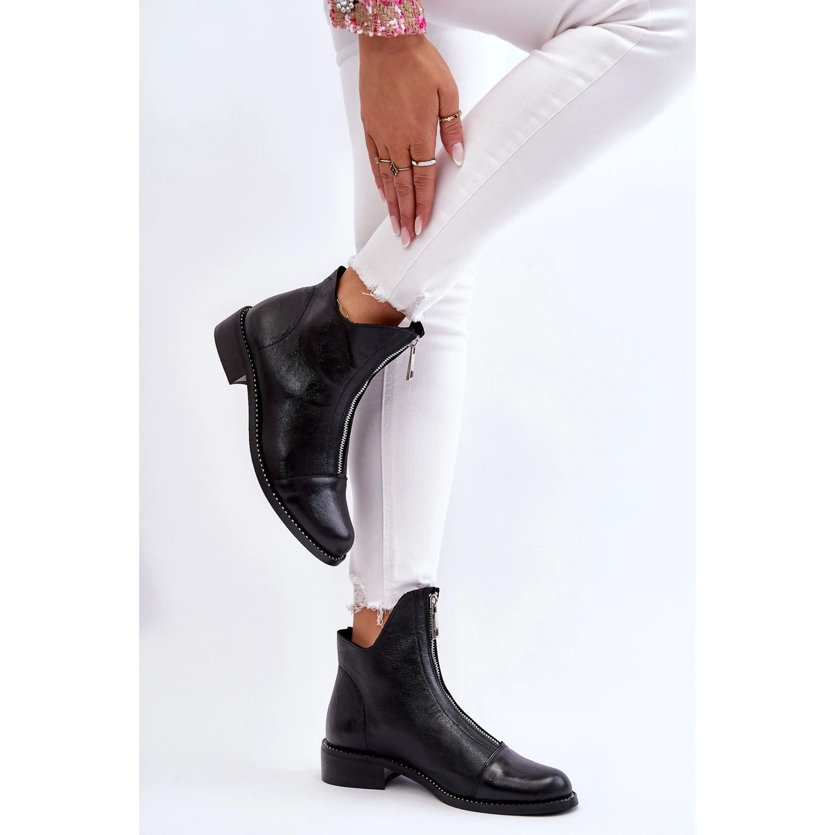 Bottes Zippées En Cuir Nicole 2785/037 Noir Le Noir – Image 5