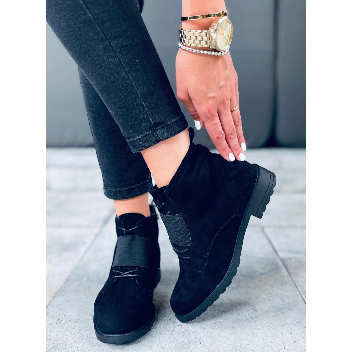 Bottines à Lacets Anja Noir Le Noir