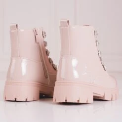 Bottines à Lacets Pour Filles Avec Décorations Roses Shelovet