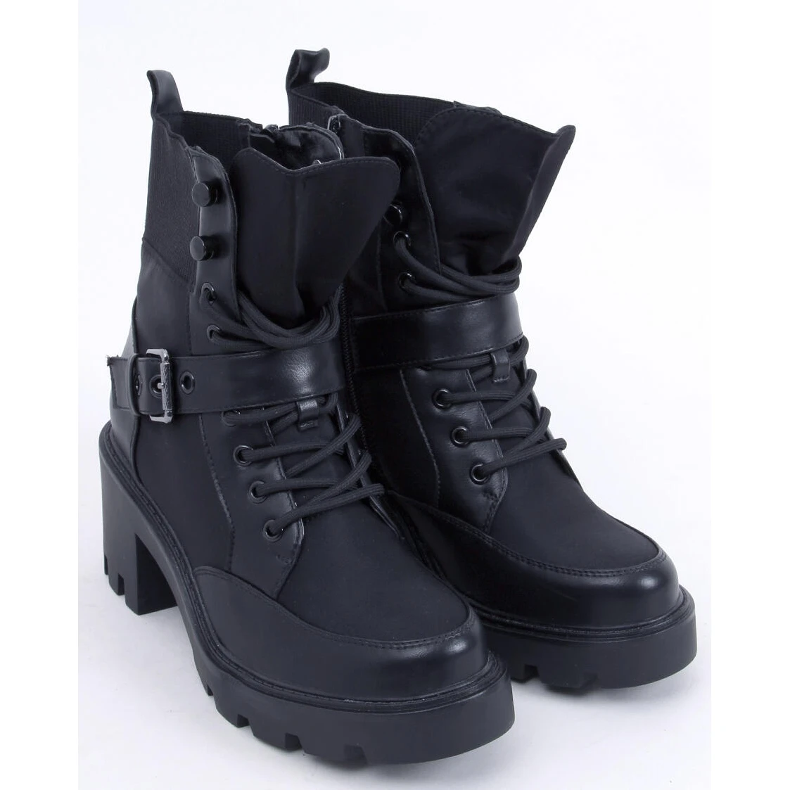 Bottines à Talons Hauts à Lacets Noires Brooks Le Noir – Image 5