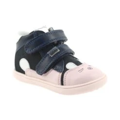 Bottines Chaussures Pour Enfants Velcro Lapin Bartek 11702 Blanche Bleu Marin Rose