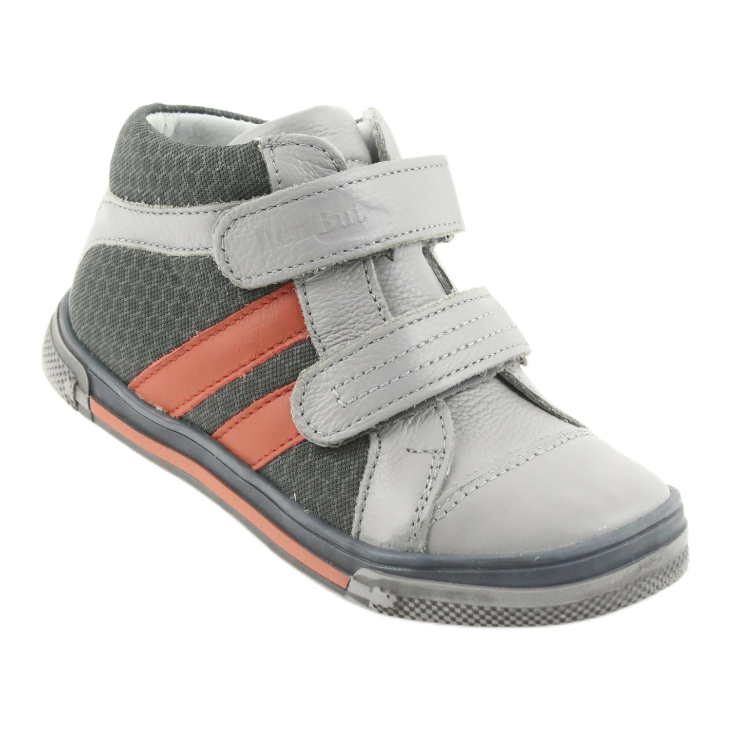 Bottines Chaussures Pour Enfants Velcro Ren But 3225 Gris / Orange Multicolore Bleu Marin
