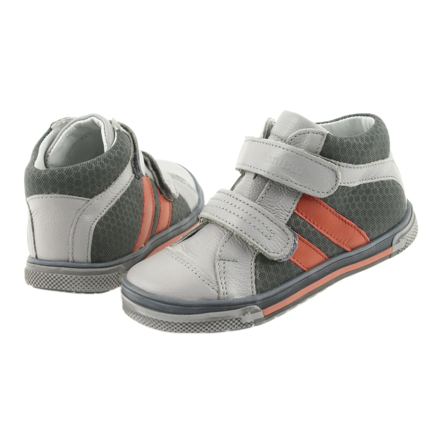 Bottines Chaussures Pour Enfants Velcro Ren But 3225 Gris / Orange Multicolore Bleu Marin – Image 4
